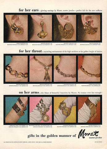 Monet Jewelry Advertisement from the 1950s