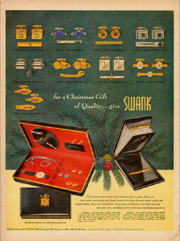 Swank Cuff Links Advertiment from the 1960s