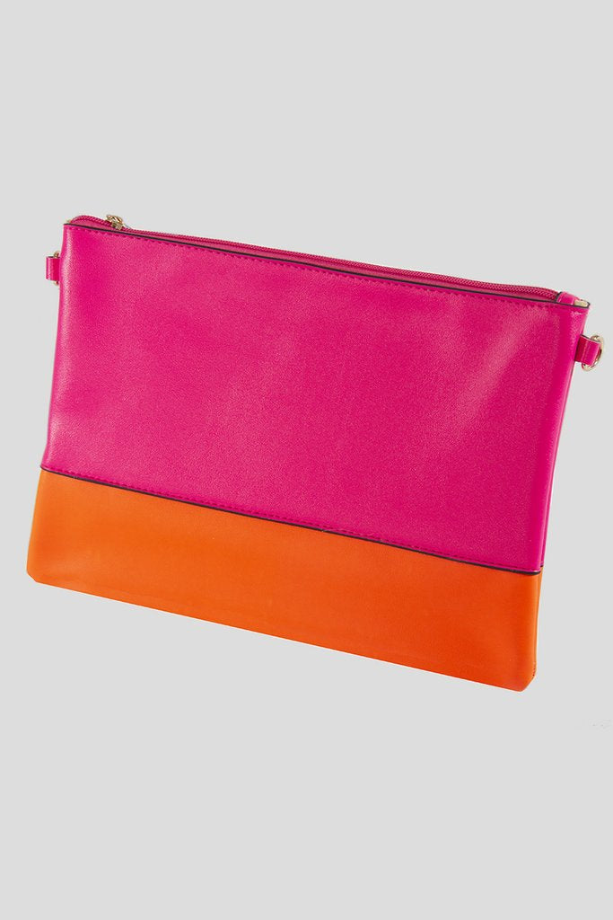 neon orange clutch bag