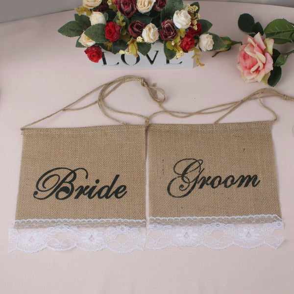 Burlap Bride Groom Wedding Chair Cover Chosen By Emilia Rose