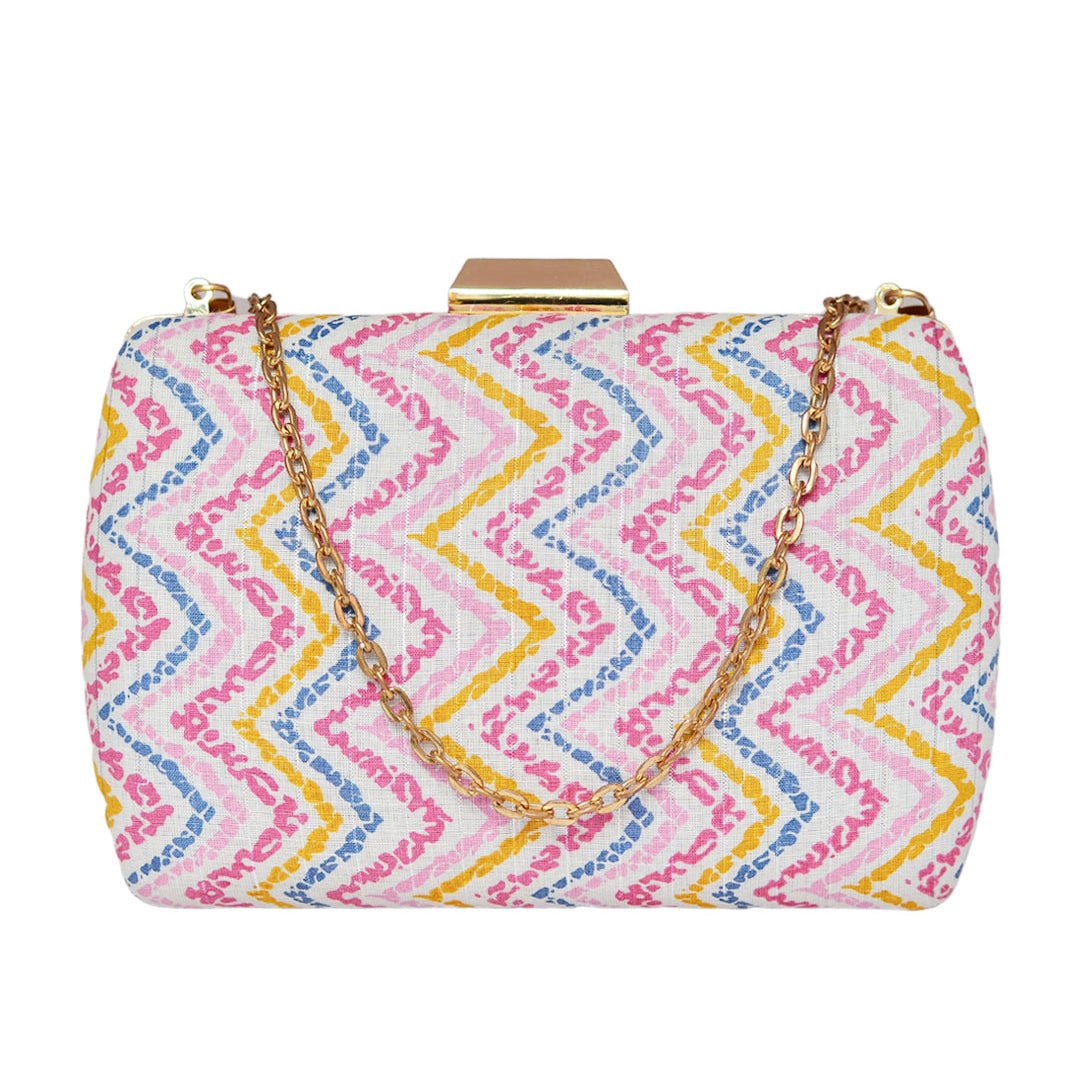 Colorful Zigzag Fabric Clutch