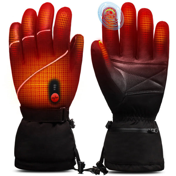 Leather Battery Ski Heated Gloves 8