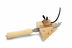 Huon Pine Cheese Knife & Cheese Rest with Mouse