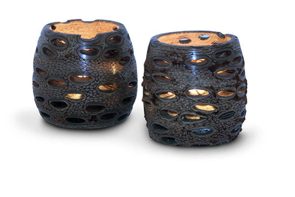 Photo of Pair Banksia Nut Tea Light Candle Holders