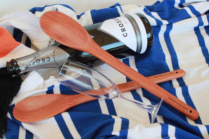 Wine, Glasses, Blanket and Wooden Spoons