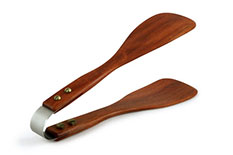 Red Hardwood Kitchen Tongs