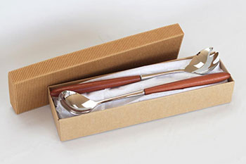 Stafford Redgum and Stainless Steel Salad Servers