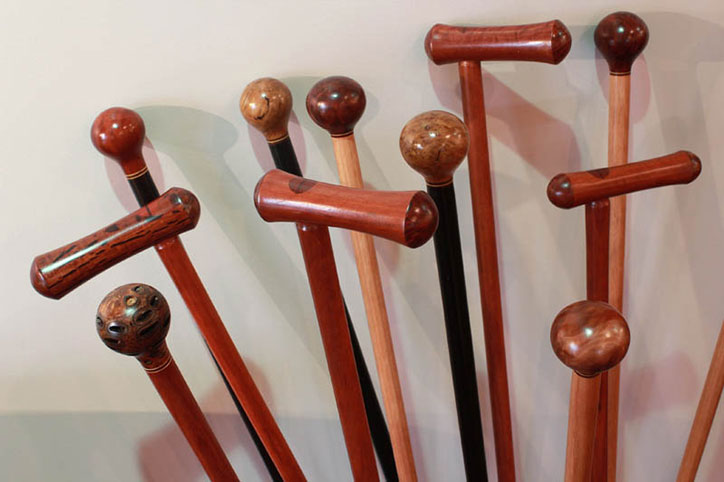 Our different wooden walking sticks