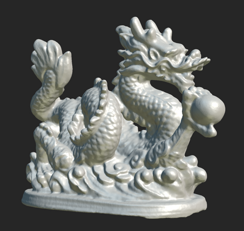 Dragon figure scanned with SOL without texture applied: