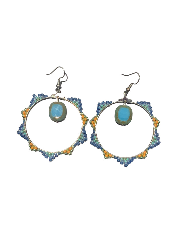 Denim Hoop Earrings