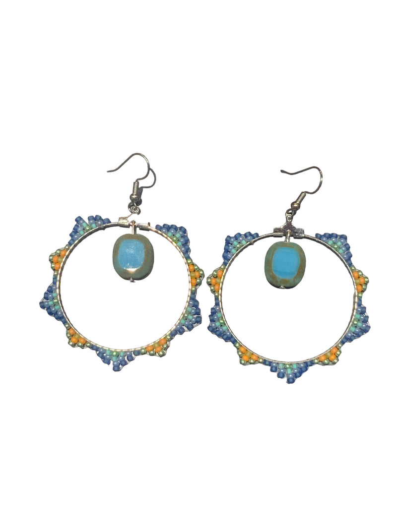 Denim Hoop Earrings