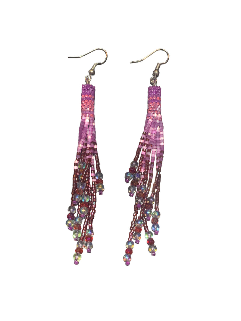 Peony Mini Beaded Tassel Earrings