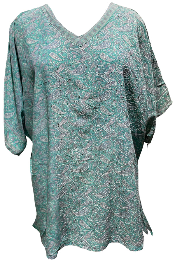 PRC3236 Valerie Pourier Pure Silk Long Tunic with Side Ties