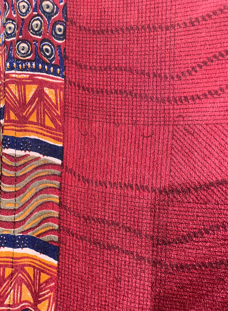 PRC3485 Iran Darroudi Long Pure Silk Kimono-Sleeved Duster with Belt