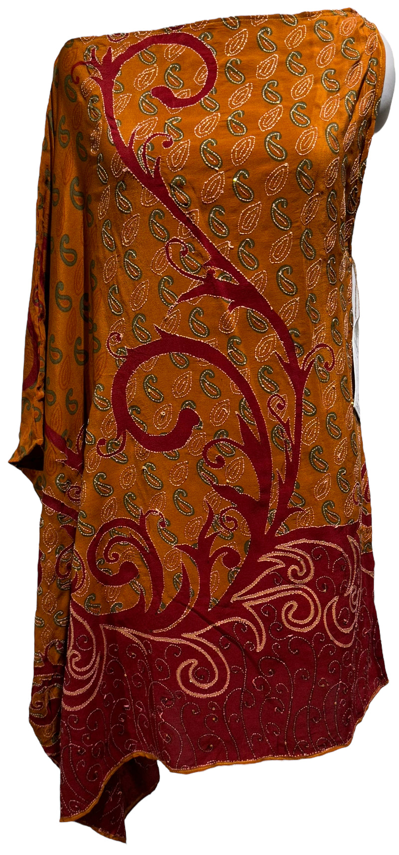 PRC3359 June Leaf Pure Silk One Shoulder Dress