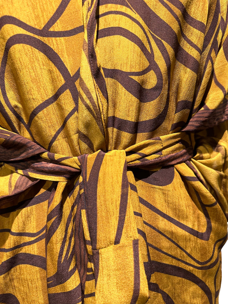 PRC3119 Rachel Whiteread Pure Silk Kimono-Sleeved Jacket with Belt