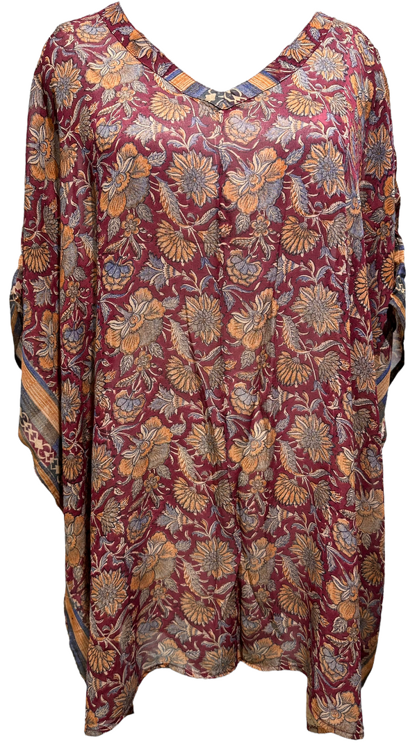 Selma Burke Sheer Pure Silk Short Kaftan Tunic