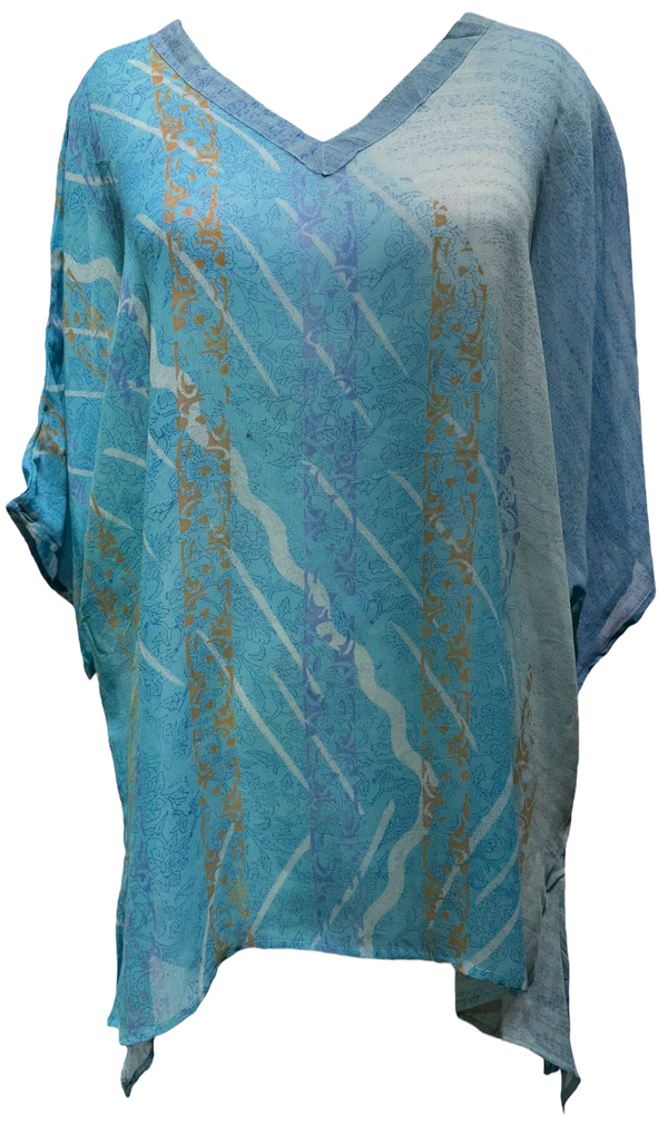 Mary Potter Sheer Pure Silk Long Tunic with Side Ties
