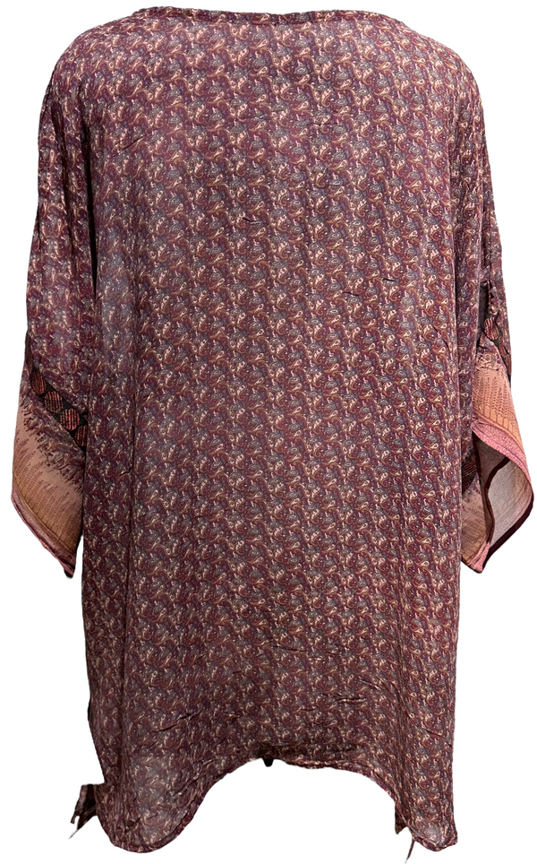 Andre Rexroth Sheer Pure Silk Long Tunic with Side Ties