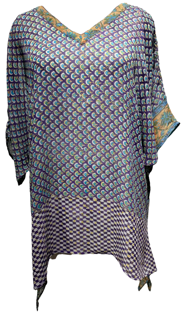 Betty Parsons Sheer Pure Silk Long Tunic with Side Ties