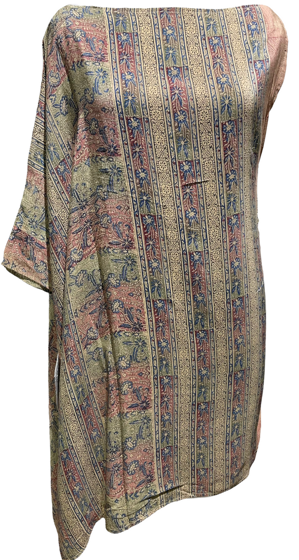 PRC1861 Agami Heron Pure Silk One Shoulder Dress