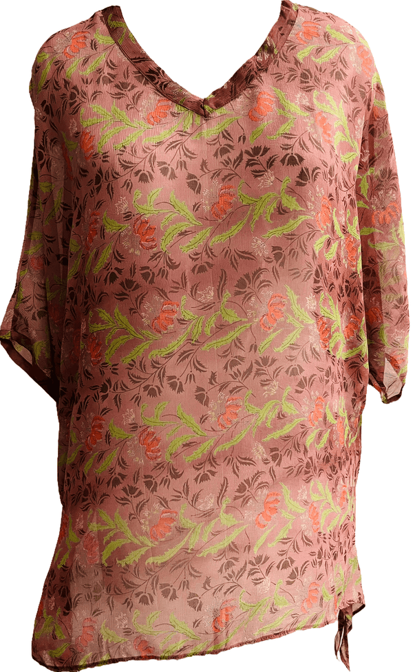 Trout Sheer Pure Silk Long Tunic with Side Ties
