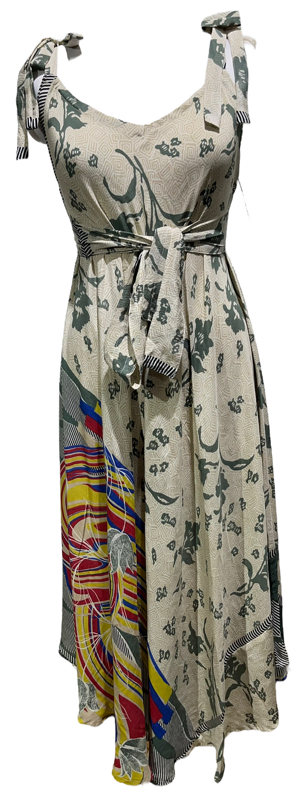 PRC1908 Amsterdam Albatross Pure Silk Maxi Dress with Belt