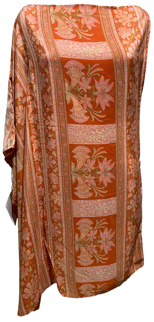 PRC1839 Abyssinian Owl Pure Silk One Shoulder Dress