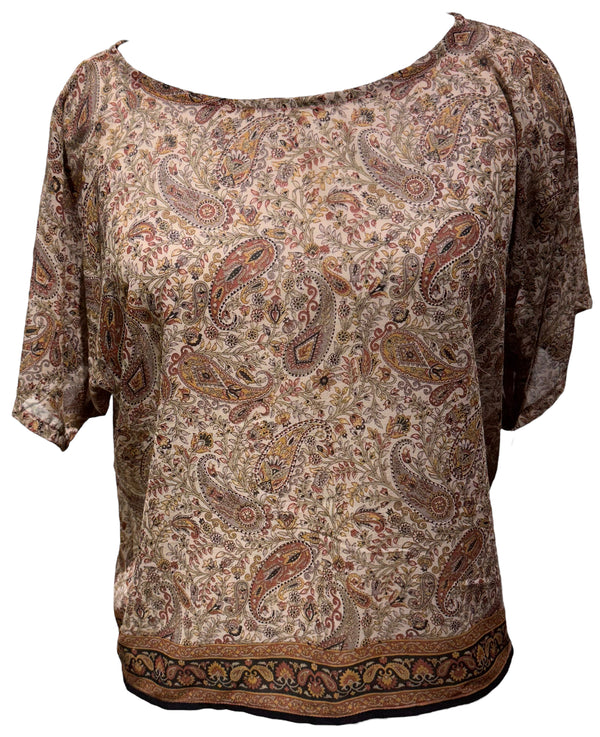 PRG3379 Soraida Martinez Sheer Pure Silk Boxy Top