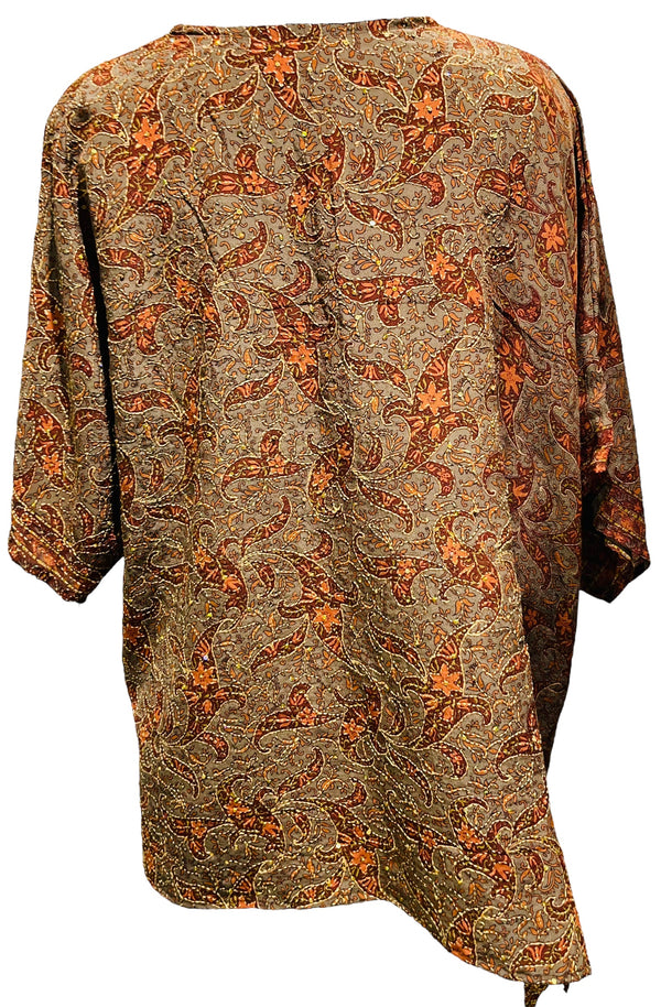 PRC3199 Tacita Dean Pure Silk Long Tunic with Side Ties