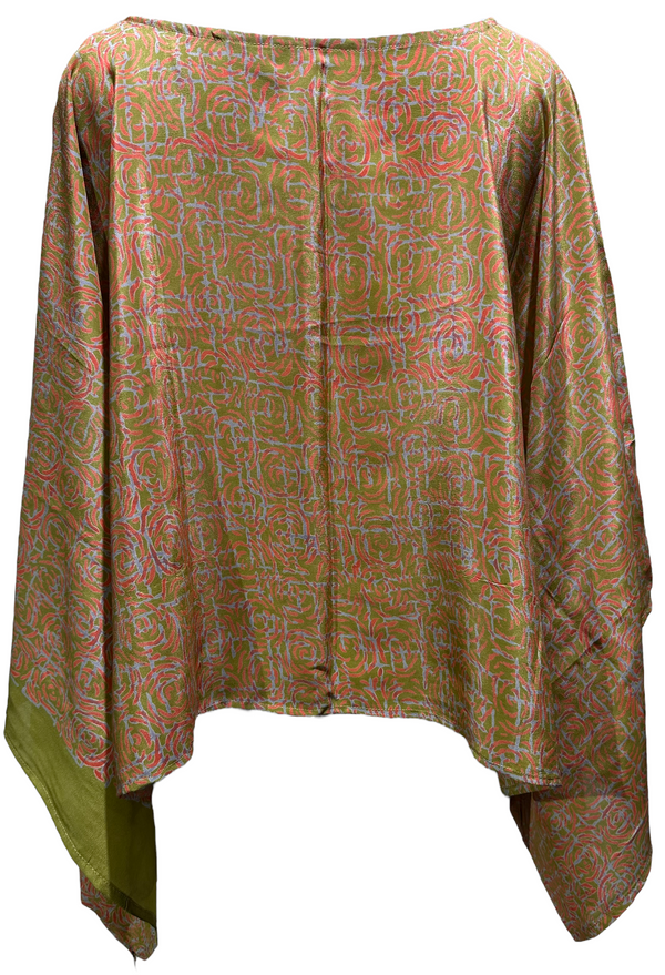 Dorothy P. Lathrop Pure Silk Kimono-Sleeved Top