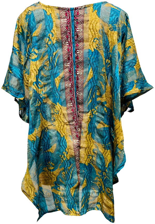 PRG3380 Michiko Matsumoto Sheer Pure Silk Waterfall Top