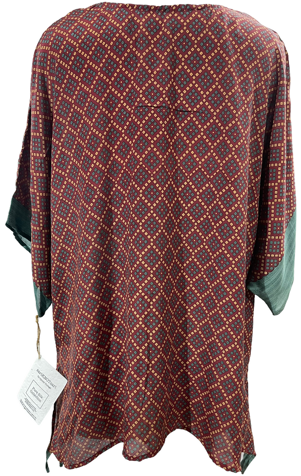 PRC1642 Angelica Pure Silk Long Tunic with Side Ties
