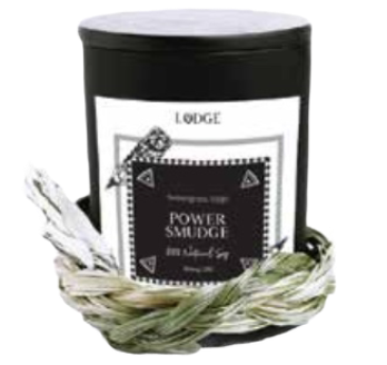 POWER SMUDGE Infused  Lodge Soy Candle 18 oz - chiangmaicctv slow fashion bryn walker linen Hamilton sustainable fashion gifts sari not sari Hamilton Fair trade  Ethical  Artisan made  Zero waste  Up-cycled Slow Fashion  Handmade  GTA Toronto Copper Pure Upcycled vintage silk handmade recycled recycle copper pure silk travel clothing hamilton vacation cruisewear resortwear bathing suit bathingsuit vacation etsy silk clothing gifts gift dress top pants linen bryn walker alive intentions kaarigar elephants