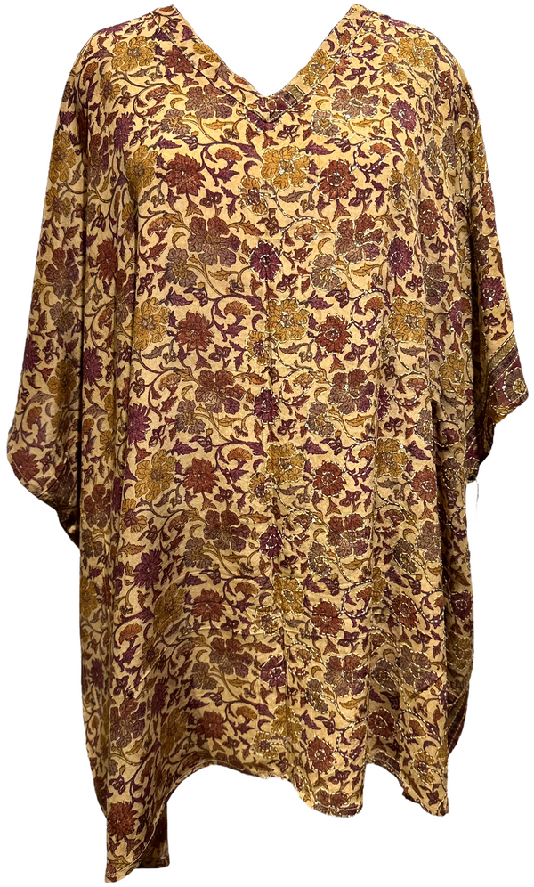 Jessie Beard Rickly Pure Silk Short Kaftan Tunic