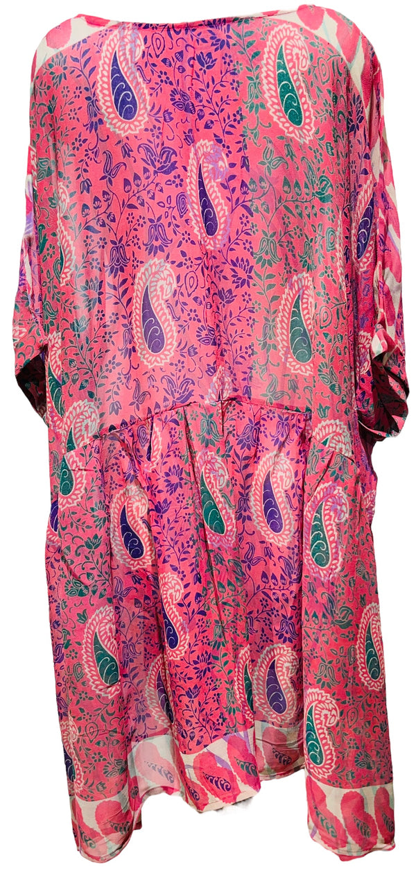 PRG3310 Jane Boyd Sheer Pure Silk Boxy Babydoll Dress