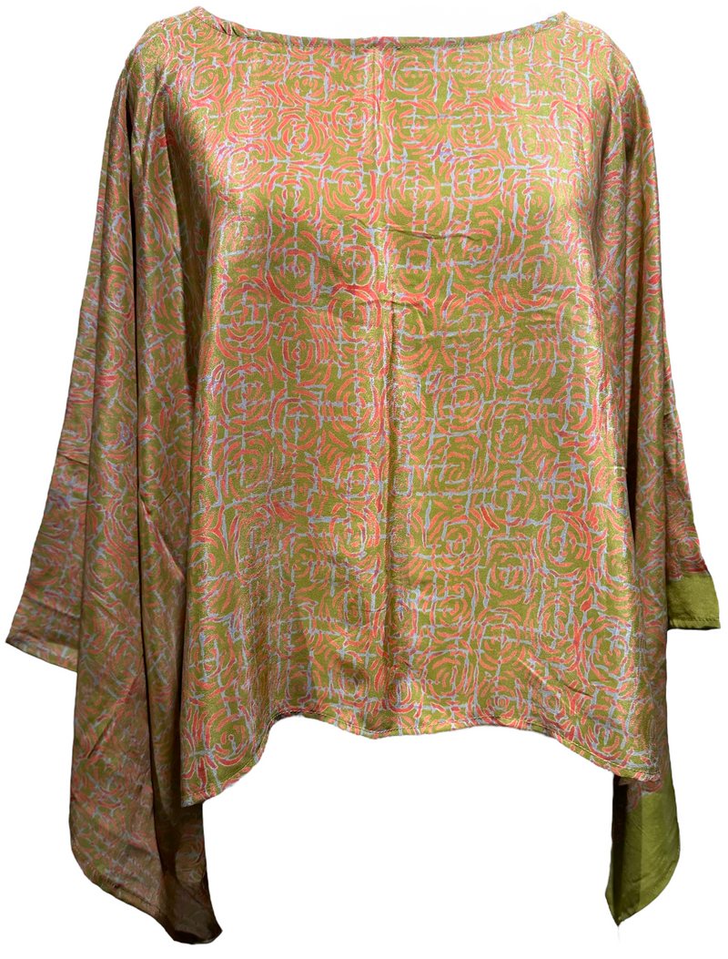 Dorothy P. Lathrop Pure Silk Kimono-Sleeved Top