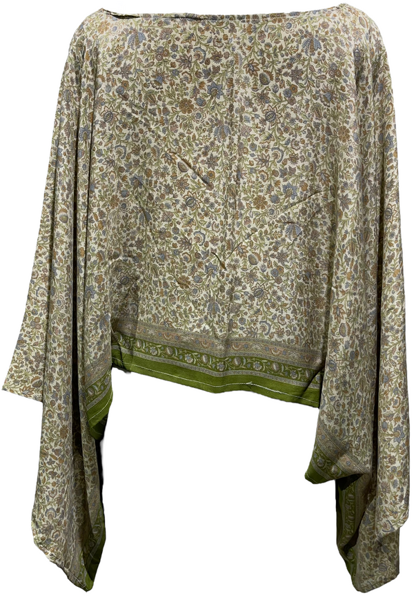 PRC1870 Albertine Pure Silk Kimono-Sleeved Top