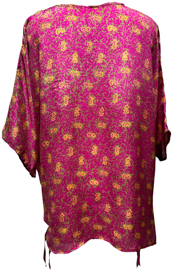 Candace Wheeler Pure Silk Long Tunic with Side Ties
