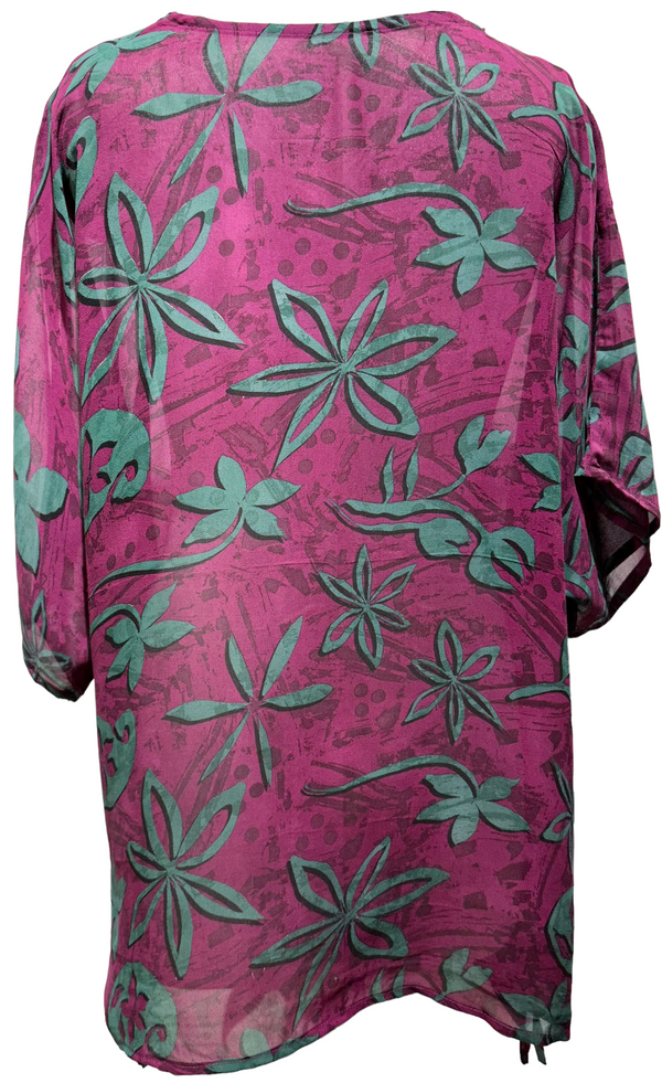 Blanch Ackers Sheer Pure Silk Long Tunic with Side Ties