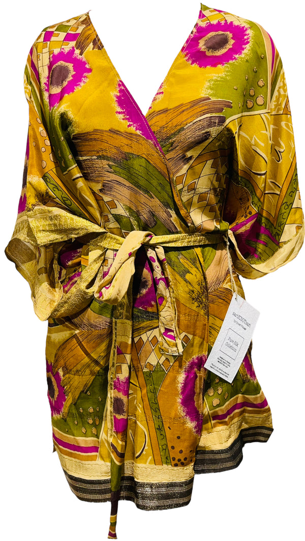 PRC2789 Isabel Codrington Pure Silk Kimono-Sleeved Jacket with Belt