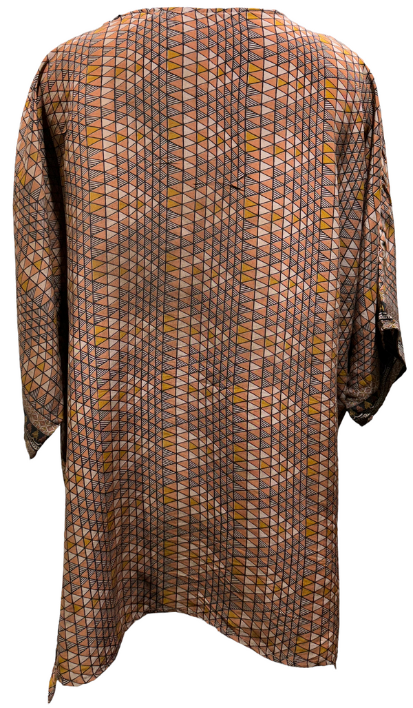 Enid Yandell Pure Silk Long Tunic with Side Ties