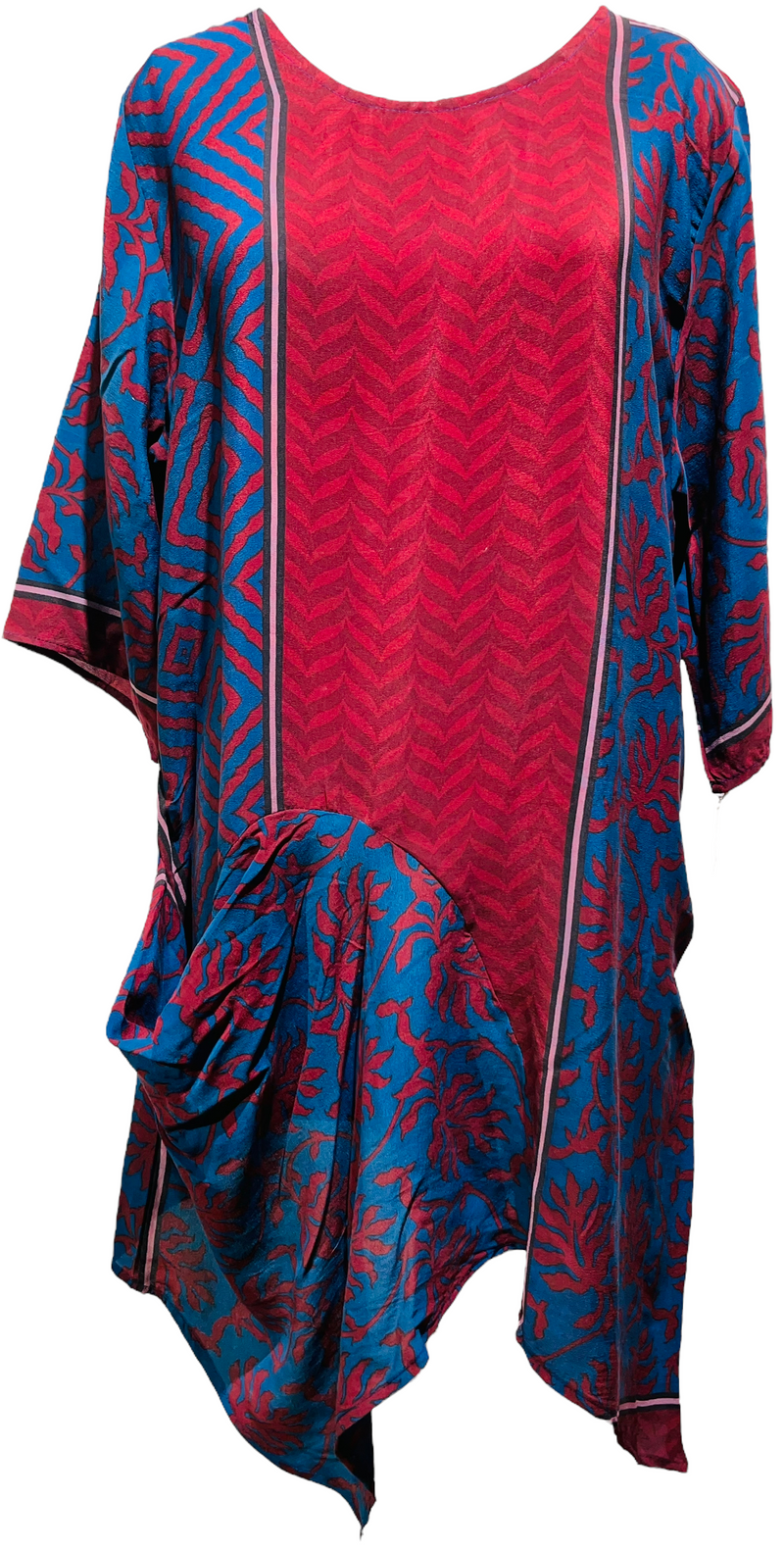 Delle Miller Pure Silk Self Pocket Tunic Dress