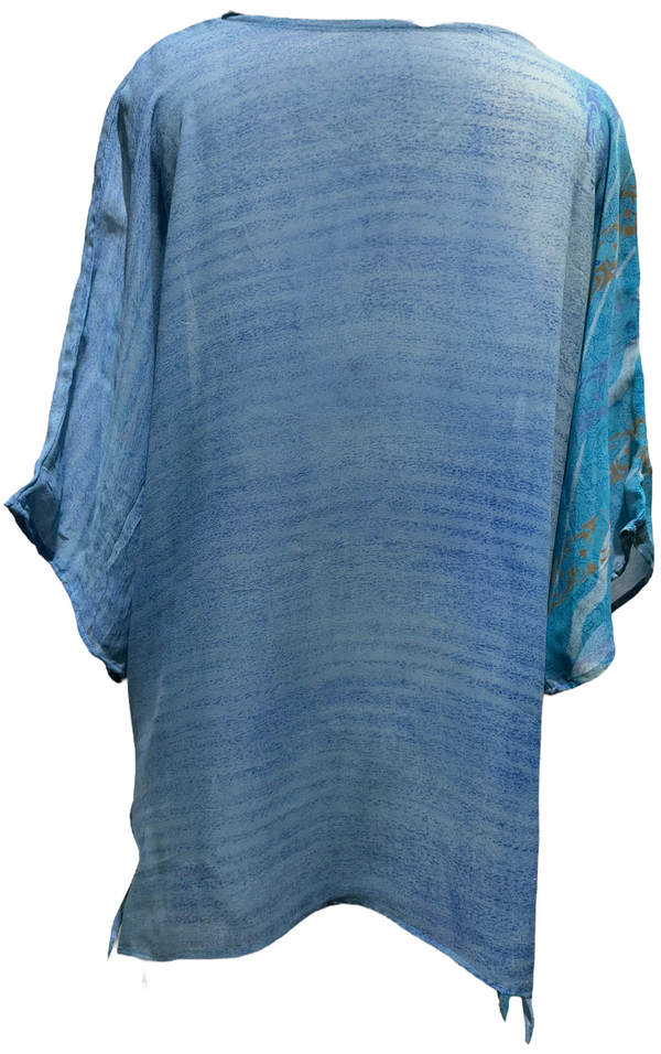 Mary Potter Sheer Pure Silk Long Tunic with Side Ties