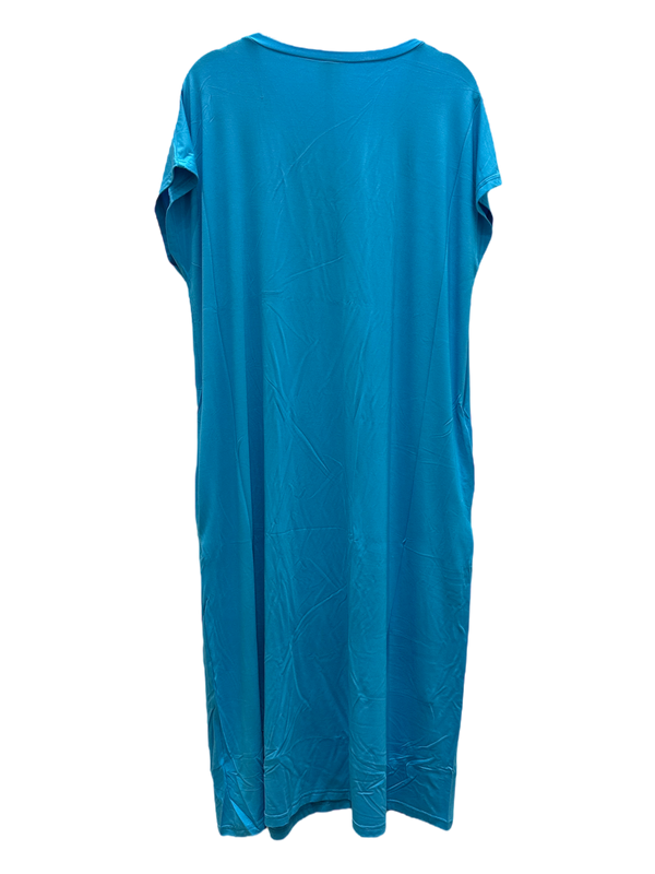 Turquoise Bamboo Long T-Shirt Dress