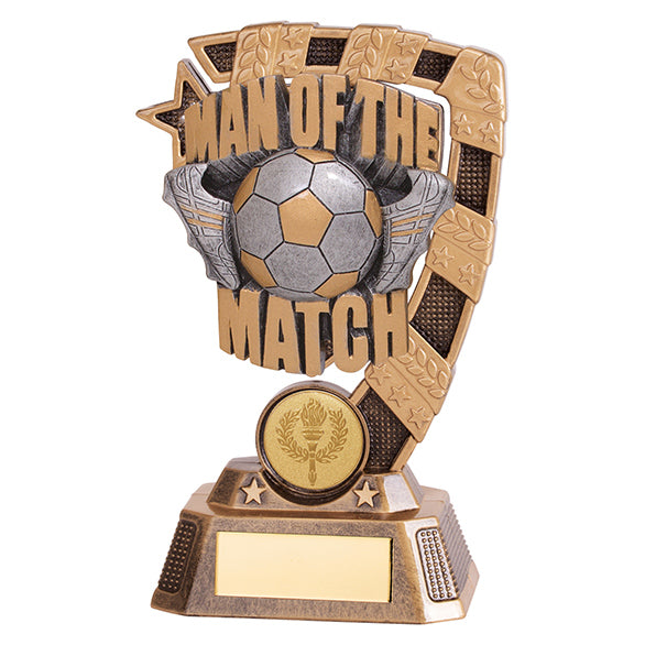 FOOTBALL TROPHY MAN OF THE MATCH 5 SIZES FREE ENGRAVING TH22043A 