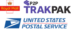Fast shipping with USPS, Royal Mail and TrakPak