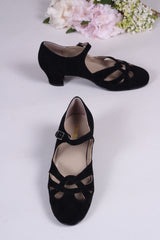 1930'er / 1940'er vintage style sandaler i ruskind - Ida