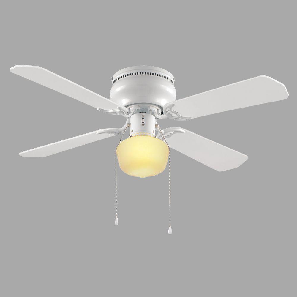 Hampton Bay Littleton 42 4 Blade 1 Light Ceiling Fan White 270614