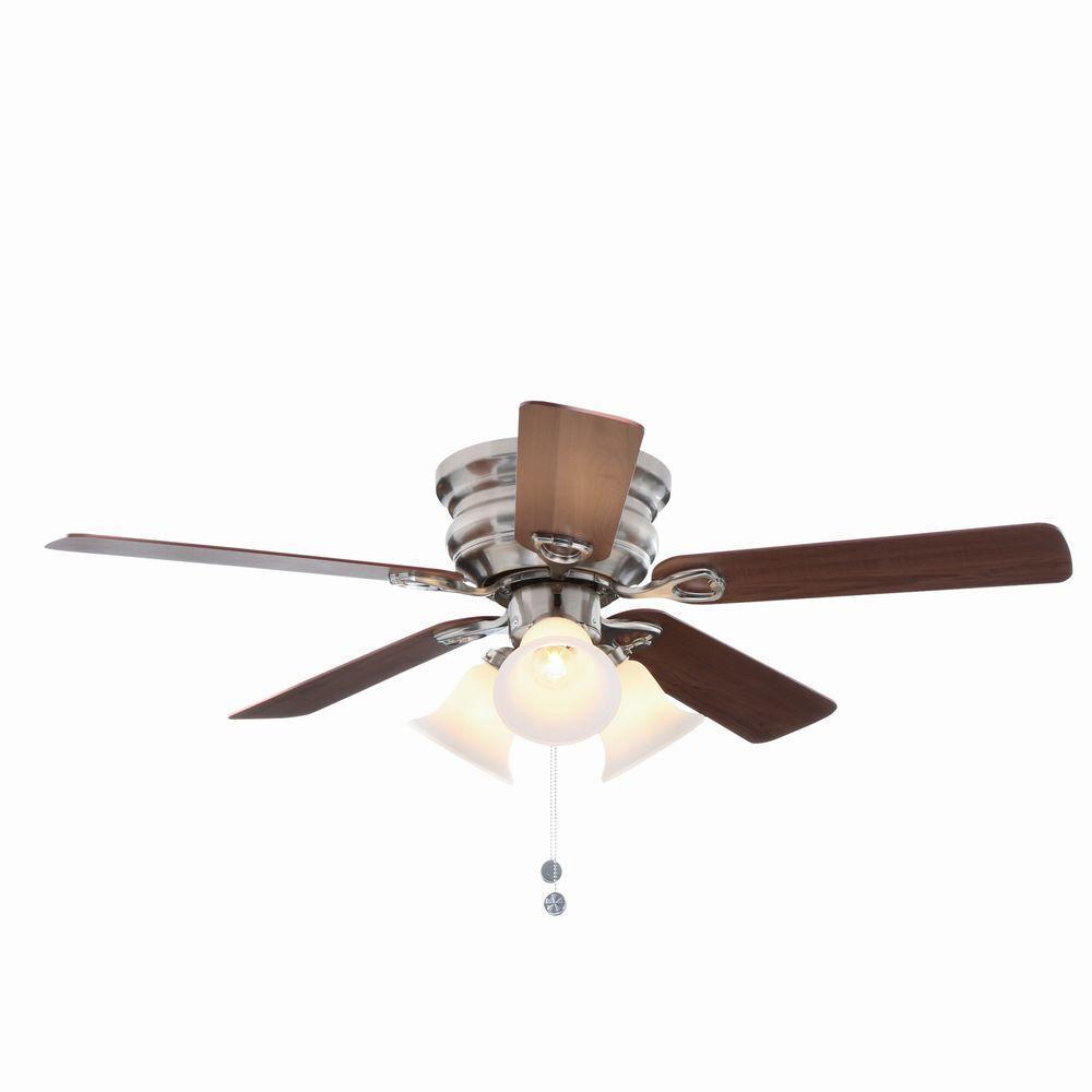 Hampton Bay Clarkston 44 5 Blade 3 Light Ceiling Fan Brushed